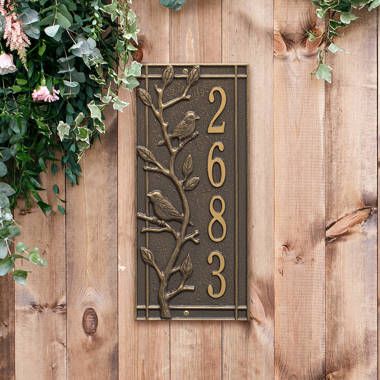 Montague Metal Products 1-Line Wall Address Plaque & Reviews | Wayfair Ceramic House Numbers, House Plaques, House Number Plaque, Cozy Dog, Address Numbers, House Number Sign, Pet Gate, Number Sign, Address Plaque