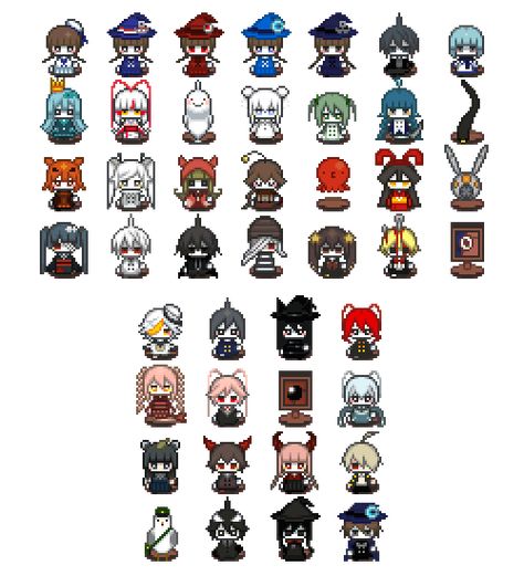 The group of game people Mogeko Castle, Pixel Gif, The Gray Garden, Deep Sea Prisoner, Best Rpg, Ice Scream, Pixel Art Tutorial, Perler Art, Pixel Art Characters