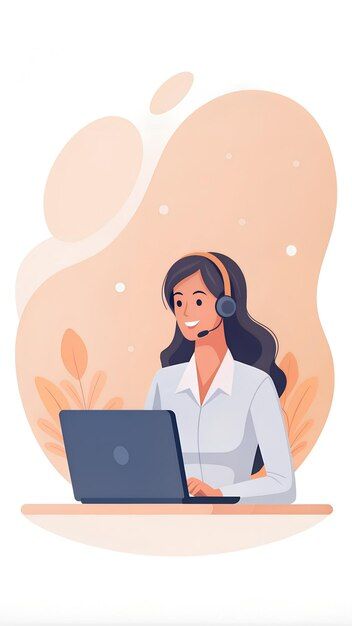 Photo a woman with headphones and a lapt... | Premium Photo #Freepik #photo Flat Character Illustration, Woman With Headphones, Ppt Ideas, Pen Work, Digital Portrait Illustration, Black Background Wallpaper, Beach Posters, Woman Illustration, Business Card Maker