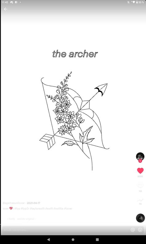 Taylor Swift Tattoo Symbol, Taylor Swift Small Drawings, Mirrorball Archer Tattoo, Taylor Swift Line Art Tattoo, Fine Line Tattoo Taylor Swift, The Archer Tattoo Taylor Swift, Taylor Swift Line Drawing, Archer Tattoos, This Is Me Trying Tattoo