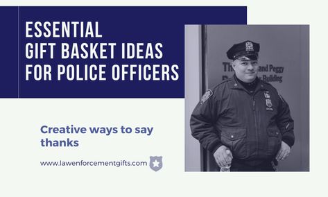 Thinking of dropping off a big ol’ “thank you” to a police officer? Or a “just because” gift? We’ve got you covered with a complete list of gift basket ideas for cops, your city’s finest! Police Appreciation Gifts, Police Retirement Gifts, Police Appreciation, Gifts For Cops, Police Retirement, Law Enforcement Gifts, Best Retirement Gifts, Retirement Gifts For Men, Best Gift Baskets