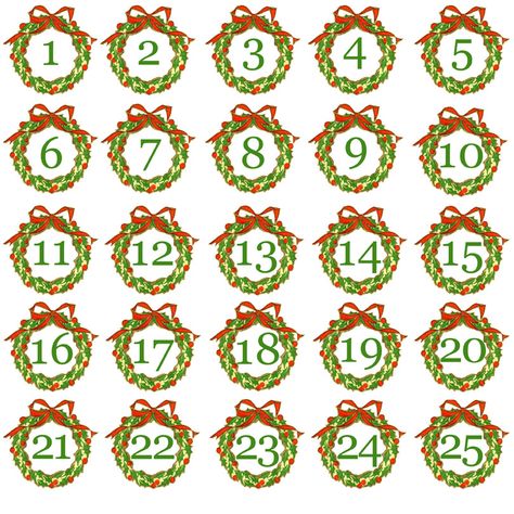 Free+Printable+Advent+Calendar+Numbers Diy Advent Calendar For Kids, Free Printable Advent Calendar, Numbers Free Printable, Advent Numbers, Advent Calendar Numbers, Avent Calendar, Beer Advent Calendar, Calendar December, Christmas Advent Calendar Diy