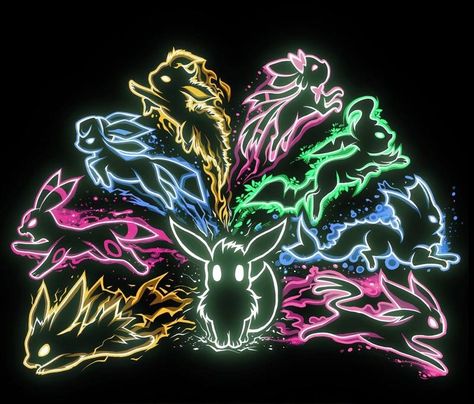 Eeveelutions Evoluzioni Eevee, Eevee Cute, Pokemon Eevee Evolutions, Pokemon Backgrounds, Cool Pokemon Wallpapers, Pokemon Tattoo, Pokemon Eeveelutions, Cute Pikachu, Pokemon Red