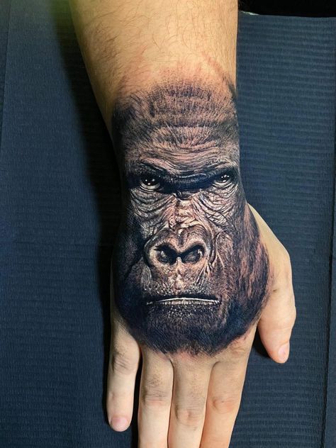 Gorilla Hand Tattoo, Angry Gorilla, Gorilla Tattoo, Hand Tattoo, Hand Tattoos, Skull Tattoo, Tattoos, Quick Saves