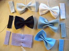 Bow tutorial. would love to make hand bouquet with these Make Bows, Diy Bows, Felt Bows, Bow Tutorial, Diy Hair Bows, Diy Bow, Diy Hair Accessories, Felt Flowers, Felting Projects