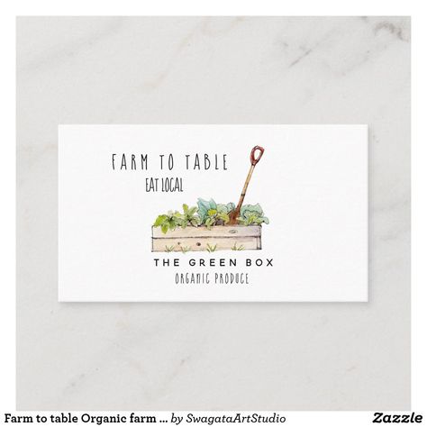 Farmers Market Salad, Namecard Design, Market Salad, Table Organic, Salad Shop, Bio Insta, Illustration Business Cards, Watercolor Business, Cut Flower Farm