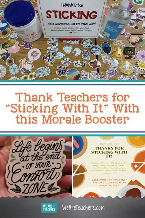 Boosting Teacher Staff Morale, Education Week Ideas Teachers, Boost Teacher Morale Ideas, Boosting Staff Morale Teachers, Teacher Encouragement Gifts, Teacher Well Being Ideas, Spring Staff Morale Booster, Hospitality Committee School, April Staff Morale Booster