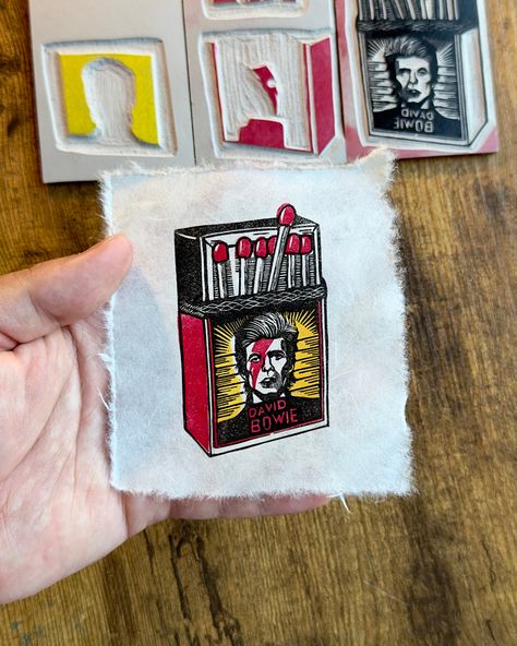 Multi Block Printmaking, Multi Block Lino Print, Linocut Multicolor, Two Color Linocut, Multi Color Linocut, Wizard Doodle, Colorful Linocut, Linocut Prints Ideas, Matchbox Design