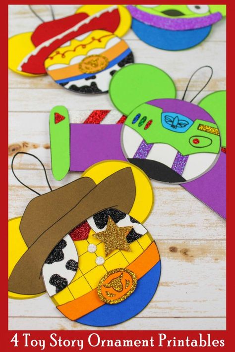 Woody Toy Story Christmas Ornament - Printables 4 Mom Toy Story Mickey Ears, Disney Templates, Toy Story Christmas, Disney Crafts For Kids, Toy Story Crafts, Disney Classroom, Diy Ornament, Ornament Template, Disney Patches