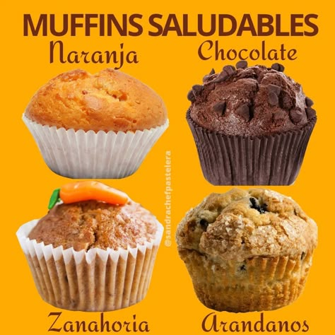 ⭐MUFFINS SALUDABLES @sandrachefpastelera Guárdate las recetas y compártela si te han gustado 🖖❤️ Son deliciosos y super fáciles de hacer. … | Instagram Pan Dulce, Cupcake Muffins, Pavlova, Pound Cake, Sin Gluten, Healthy Desserts, Gluten Free Recipes, Baked Goods, Muffins