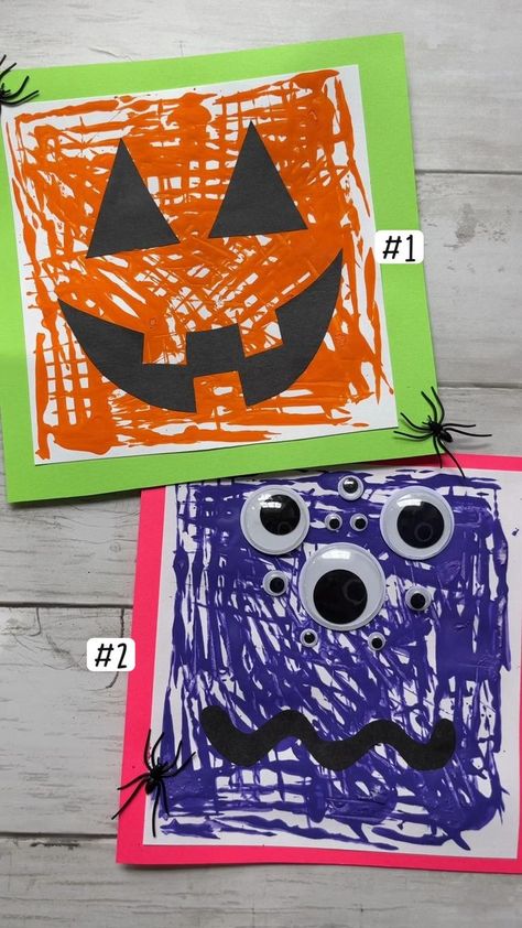 Fork Painting, Kids Painting Crafts, Halloween Crafts Preschool, Halloween Crafts For Toddlers, Come Back Soon, October Crafts, Fall Arts And Crafts, Fun Halloween Crafts, Halloween Arts And Crafts