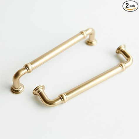 Lake & Loom | 2 Pack | Walden | Brushed Brass | Cabinet Pulls, Gold Cabinet Handles 5in (128mm), Kitchen Cabinet Handle, Gold Pulls, Dresser Drawer, Handles for Cabinets, Cabinet Hardware - Amazon.com Amazon Cabinet Hardware, Brushed Brass Cabinet, Handles For Cabinets, Gold Pulls, Gold Cabinet Pulls, Gold Cabinet Handles, Dresser Drawer Handles, Gold Cabinet, Brass Cabinet Handles