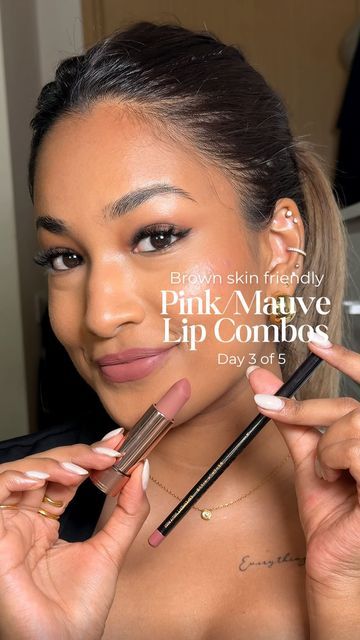 Elle Wijetunge on Instagram: "5 days of Pink/mauve lip combos! Day 3😍💕

@anastasiabeverlyhills matte lipstick - brown blush
@anastasiabeverlyhills lip liner - Dusty Rose
.
.
.
#browngirllipcombo #browngirllip #browngirllipstick #singaporeblogger #makeupforbrowngirls #brownskingirls #brownskinmakeup #lipstickseries #lipstickswatch #lipsticktryon #mauvelipstick #mauvelipcombo #pinklipcombo #makeupforeversg" Lipstick Brown, Mauve Lipstick, Brown Blush, Mauve Lips, Lip Combos, Girls Lipstick, Brown Skin Makeup, Brown Lipstick, Lipstick Swatches