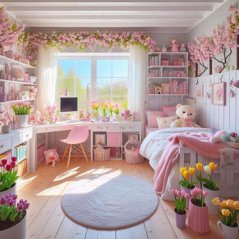 Kawaii Cozy Room, Kawaii Living Room, Kawaii Apartment, Kawaii Bed, 2000s Room, Army Room Decor, Kids Room Interior Design, Luxury Room Bedroom, Dream Furniture