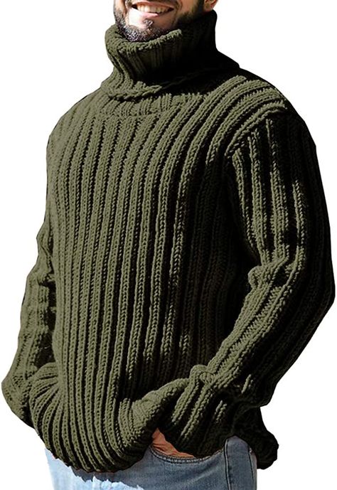 Plus Size Male, Casual Turtleneck, Mens Sweaters, Mens Turtleneck, Turtleneck Style, Warm Cardigan, Elegant Sweater, Fit Workout, Knit Turtleneck