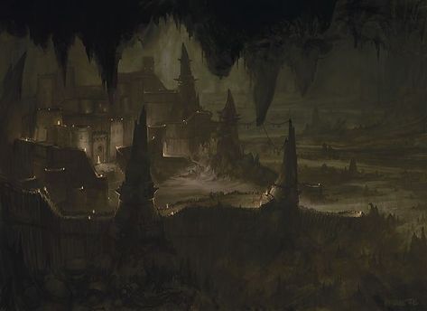 The Underdark Cave City, Dungeons And Dragons Dice, Dungeon Maps, Fantasy City, Fantasy Castle, Fantasy Places, Futuristic Art, Fantasy Art Landscapes, High Fantasy