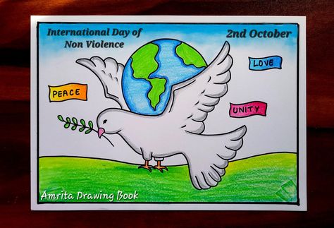 #internationaldayofnonviolencedrawing #drawing 
#nonviolencedrawing 
#worldpeacedaydrawing 
#worldpeaceday 
#worldpeacedaydrawingtrickeasytechnologydaydrawingtrick 
#peacedaydrawing #peace 
#nationalpeaceday 
#howtodraw 
#poster 
#posterdrawing 
#competition 
#gandhijayanti 
#amritadrawingbook 
#gandhijinonviolence World Peace Drawing, Peace Day Drawing, Drawing Competition Topics, Peace Drawing, World Peace Day, 2nd October, Peace Day, Creative Drawings, Drawing Competition