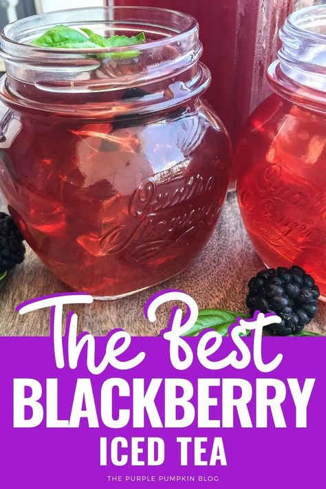 Blackberry Iced Tea, Flavored Tea Recipes, Blackberry Tea, Homemade Iced Tea, Sweet Tea Recipes, Iced Tea Recipe, Blackberry Syrup, Iced Drinks Recipes, Tea Drink Recipes