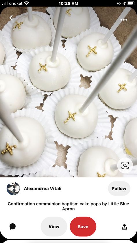 Bautizo Cake Pops, Cake Ideas For Confirmation, Confirmation Cake Pops, Baptism Dessert Ideas, 1st Communion Decoration Ideas, Communion Party Ideas Boys, Decorations For Confirmation, First Birthday And Baptism Ideas For Boy, Boy And Girl Baptism Decorations