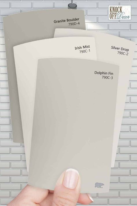 Dolphin Fin Paint Color, Grey Mist Behr Paint, Irish Mist Behr Paint, Behr Dolphin Fin Paint, Behr Dolphin Fin Color Palette, Dolphin Fin Behr Paint, Large Living Room Paint Color Ideas, Behr Dove, Behr Irish Mist