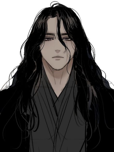 Long Hair Drawing, Oc Manga, Last Unicorn, I Wake Up, Wall E, Original Characters, Fantasy Male, Long Black Hair, Anime Hair