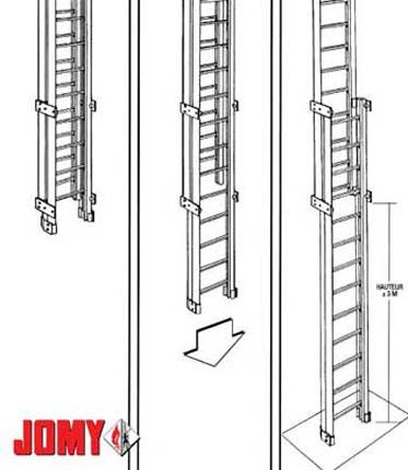 Safety Retractable Ladder, Pole Ladder, Alluminum Staircases by Jomy Fire Exit Ladder, Loft Ladder Ideas, Retractable Stairs, Retractable Ladder, Fire Escape Ladder, Sliding Ladder, Fire Ladder, Safety Ladder, Garage To Living Space