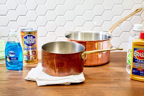 How to Clean and Polish Copper to Restore Its Shine Copper Pots And Pans, Clean Copper, Old Washing Machine, Dusting Spray, How To Clean Copper, Bar Keepers Friend, Copper Utensils, Bar Keeper, How To Wash Hats