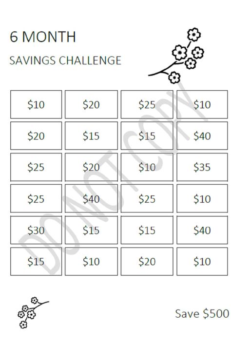 700 Savings Plan, 6 Months Savings Challenge, Save 10k In 6 Months, 6 Month Savings Challenge, Monthly Saving Challenge, Saving Money Monthly, 500 Savings Challenge, Budgeting Printables, Money Challenges