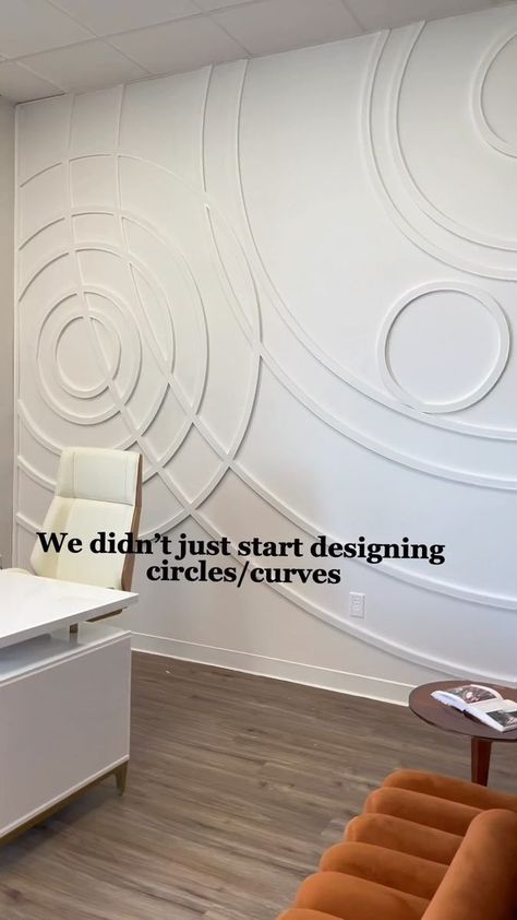 Curved Accent Wall, Circular Accent Wall, Curved Painted Accent Wall, Circle Accent Wall, Accent Wall With Rounded Corners, Wood Circle Accent Wall, Curved Wood Wall, Custom Wall Design, Best Bathroom Colors