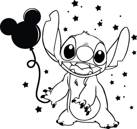 Stitch Black And White, Coloring Sheets Cute, Stitch Clipart, Lilo And Stitch Svg, Stitch Coloring, Disney Coloring Sheets, Coloring Pages Disney, Stitch Svg, Christmas Stitch