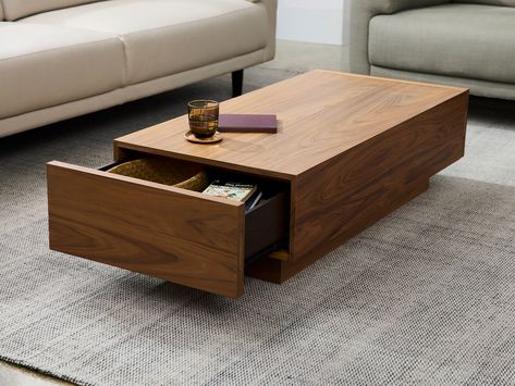 Boom Coffee Table | Modern Square Coffee Table with Storage Small Coffee Table With Storage, Modern Square Coffee Table, Large Square Coffee Table, Coffee Table Storage, Apartment Things, Floating Table, Storage Coffee Table, Table Square, Coffee Table With Drawers