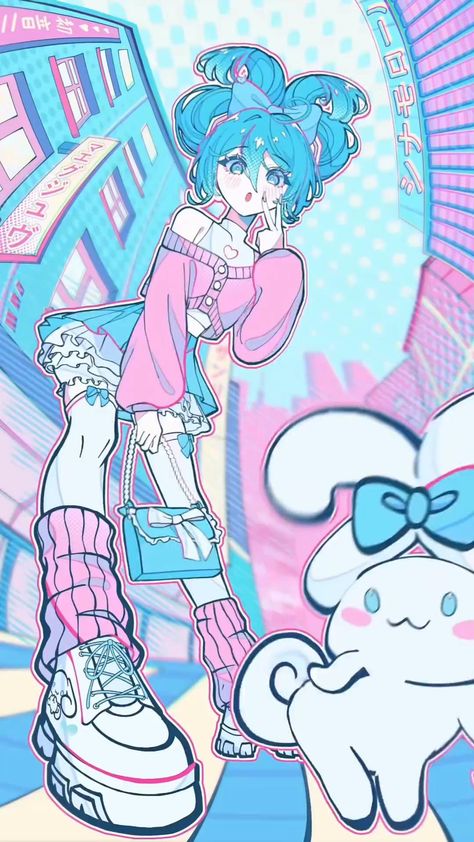 Hatsune Miku | cr: @maegjuw Miku Hatsune Kawaii, Kartu Pokemon, Miku Hatsune Chibi, Seni Korea, Images Hello Kitty, Hello Kitty Videos, Miku Hatsune Vocaloid, Colorful Stage, Dessin Adorable