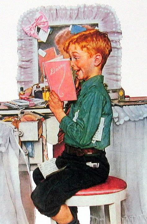 Norman Rockwell                                                                                                                                                      More Norman Rockwell Prints, Boy Reading, Norman Rockwell Art, Rockwell Paintings, Post Cover, Norman Rockwell Paintings, Saturday Evening Post, Evening Post, Norman Rockwell