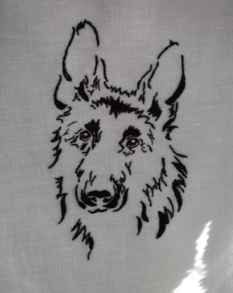 Simple line drawing German Shepherd Embroidery Line Drawing German Shepherd, German Shepard Tatoos, German Shepherd Embroidery, German Shepard Tattoos Outline, Simple German Shepherd Tattoo, German Shepherd Tattoo Outline, Drawing German Shepherd, Smokey Tattoo, German Shepherd Tattoo