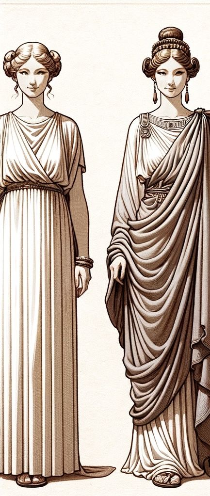 Ancient Greece Dress Goddesses, Roman Female Clothing, Roman Clothes Ancient, Ancient Greece Women Clothing, Roman Women Dress, Roman Attire Ancient Greece, Roman Outfit, Ancient Roman Female Clothing, Ancient Rome Fashion