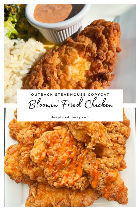 Copycat Outback Chicken, Copycat Outback Recipes, Copycat Restaurant Recipes Outback, Outback Recipes Copycat, Outback Copycat Recipes, Fried Chicken Breast Recipes Boneless, Fried Boneless Chicken Breast, Boneless Fried Chicken, Outback Recipes