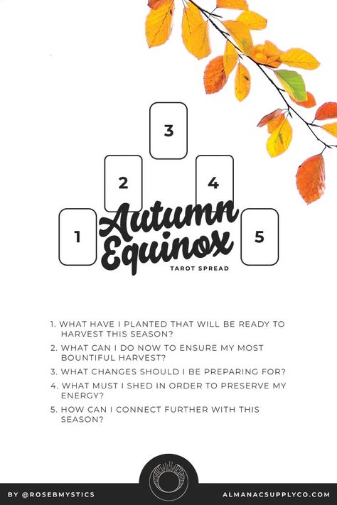 Autumn Tarot Spreads, Autumn Equinox Tarot Spread, Autumn Equinox Tarot, Fall Equinox Tarot Spread, Fall Tarot Spread, Thanksgiving Tarot Spread, Mabon Tarot Spread, Equinox Tarot Spread, Witchy Practices