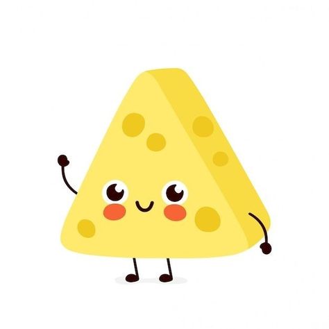 Cheese Character, Cheese Cartoon, Cheese Drawing, Diy Eid Decorations, Kawaii Sushi, Cute Pizza, Cake Vector, Easy Cartoon Drawings, Kawaii Faces