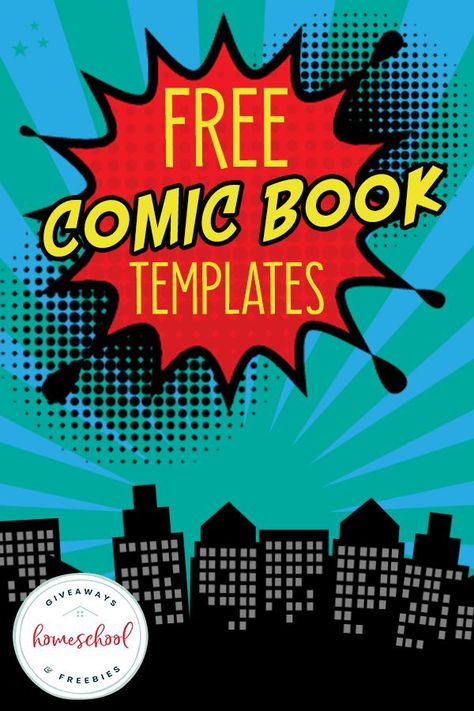 Use these Comic Book Templates to encourage creative writing in your children as you celebrate National Comic Book Day this year! #creativewriting #homeschoolers #homeschooling #hsgiveaways Comic Book Blank Pages, Free Comic Book Template, Comic Book Yearbook, Comic Writing, National Comic Book Day, Elements Of Literature, Comic Strip Template, Free Writing Prompts, Blank Comic Book