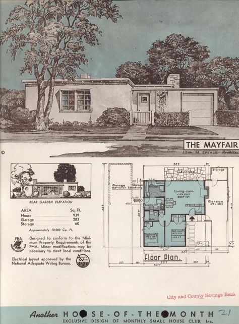 Small Mid Century House, Mid Century House Plans, American Style House, Mid Century Modern House Plans, House Club, Small Bungalow, Small Cottage House Plans, House Plans With Pictures, Small Floor Plans