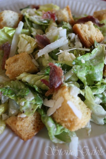 StoneGable: StoneGable Caesar Salad Stone Gable, Homemade Caesar Salad Dressing, Caesar Salad Recipe, Caesar Salad Dressing, Croutons Homemade, Summer Eating, Soup And Sandwich, Salad Bar, Caesar Salad