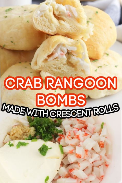 Crab Crescent Bites, Crab Rangoon Quesadilla, Crab Rangoon Crescent Rolls, Pescatarian Appetizers, Easy Crab Rangoon, Crab Rangoon Filling, Pillsbury Crescent Recipes, Crab Appetizer, Rangoon Recipe