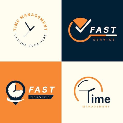 Flat time logo template collection | Free Vector #Freepik #freevector #watch-logo #clock-logo #time-logo #logo-templates Graphic Design Personal Branding, Enterprise Logo, Time Logo, K Logos, Watches Logo, Clock Icon, Clock Design, Fashion Poses, Time Management