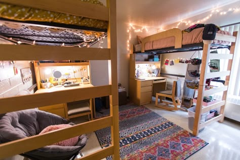 Dorm Room Ideas Roommate, Shared Dorm Room Ideas, Shared Dorm Room, Dorm Room Cozy, College Dorm List, Dorm Planning, Dorm Room Bed, Dorm Vibes, Dorm List