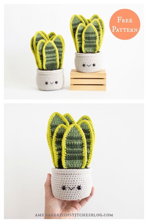 Amigurumi Snake Plant Free Crochet Pattern Repotting Snake Plant, Amigurumi Snake, Plants Crochet, Crochet Planter, Unique Stitches, Crochet Ghost, Designer Crochet, Crochet Plants, Granny Pattern