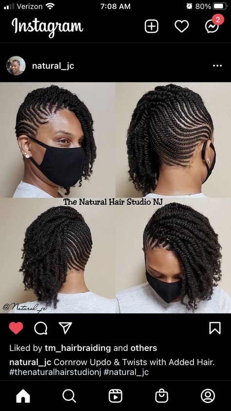 Natural Hairstyles For Black Women Twist Protective Styles, Flat Twist Updo With Weave, Braided Two Strand Twist Styles, Two Strand Flat Twist Updo Natural Hair, Twisted Mohawk Natural Hair, Natural Hair Flat Twist Styles Updo, Cornrow And Twist Hairstyles, Two Strand Twist Updo Natural Hair, Updo Cornrow Hairstyles