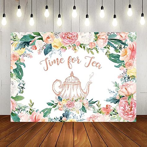 Tea Party Backdrop Ideas, Kindergarten Photoshoot, Pink Butterfly Decorations, Tea Party Backdrop, Diy Party Banner, Graduation Party Backdrops, Flowers Backdrop, Floral Teapot, Butterfly Decoration