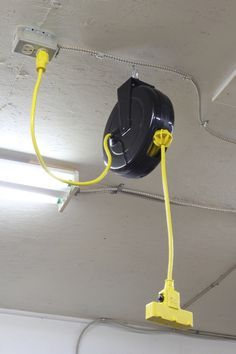 power cord ceiling table workshop - Google Search Workshop Space Design, Makerspace Design, Drop Ceiling Panels, Ceiling Outlet, Factory Layout, Office Room Design, Maker Labs, Room Maker, Garage Workshop Organization