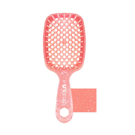 FHI HEAT UNbrush Wet & Dry Vented Detangling Hair Brush, Ruby Peach Turbie Twist, Blow Dry Brush, Detangling Hair, Polished Hair, Detangling Hair Brush, Tangle Teezer, Unruly Hair, Detangling Brush, Glitter Roses