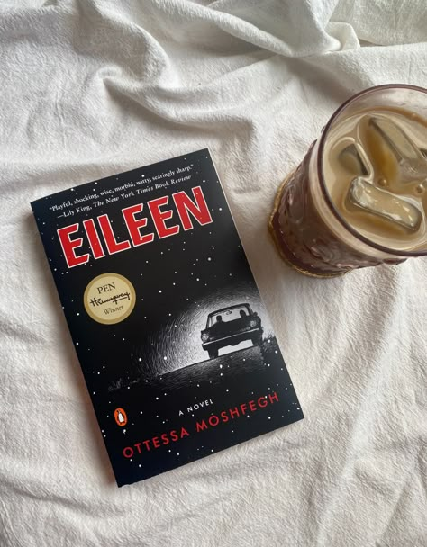 Eileen by Ottessa Moshfegh #eileen #ottessamoshfegh #coffee #book #booklayout Otessa Moshfegh Books, Otessa Moshfegh Eileen, Eileen Ottessa Moshfegh Aesthetic, Otessa Moshfegh Aesthetic, Eileen Book, Autumn Reads, Big Cardigan, Booked And Busy, Book Bookshelf